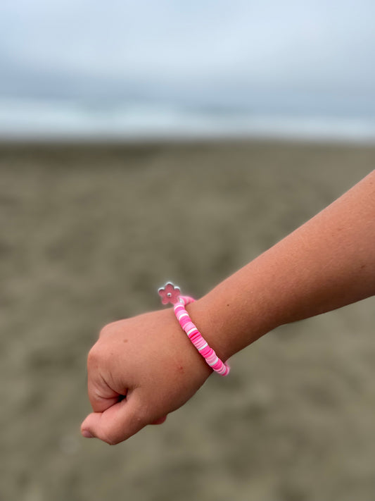 Pink Flower Bracelet